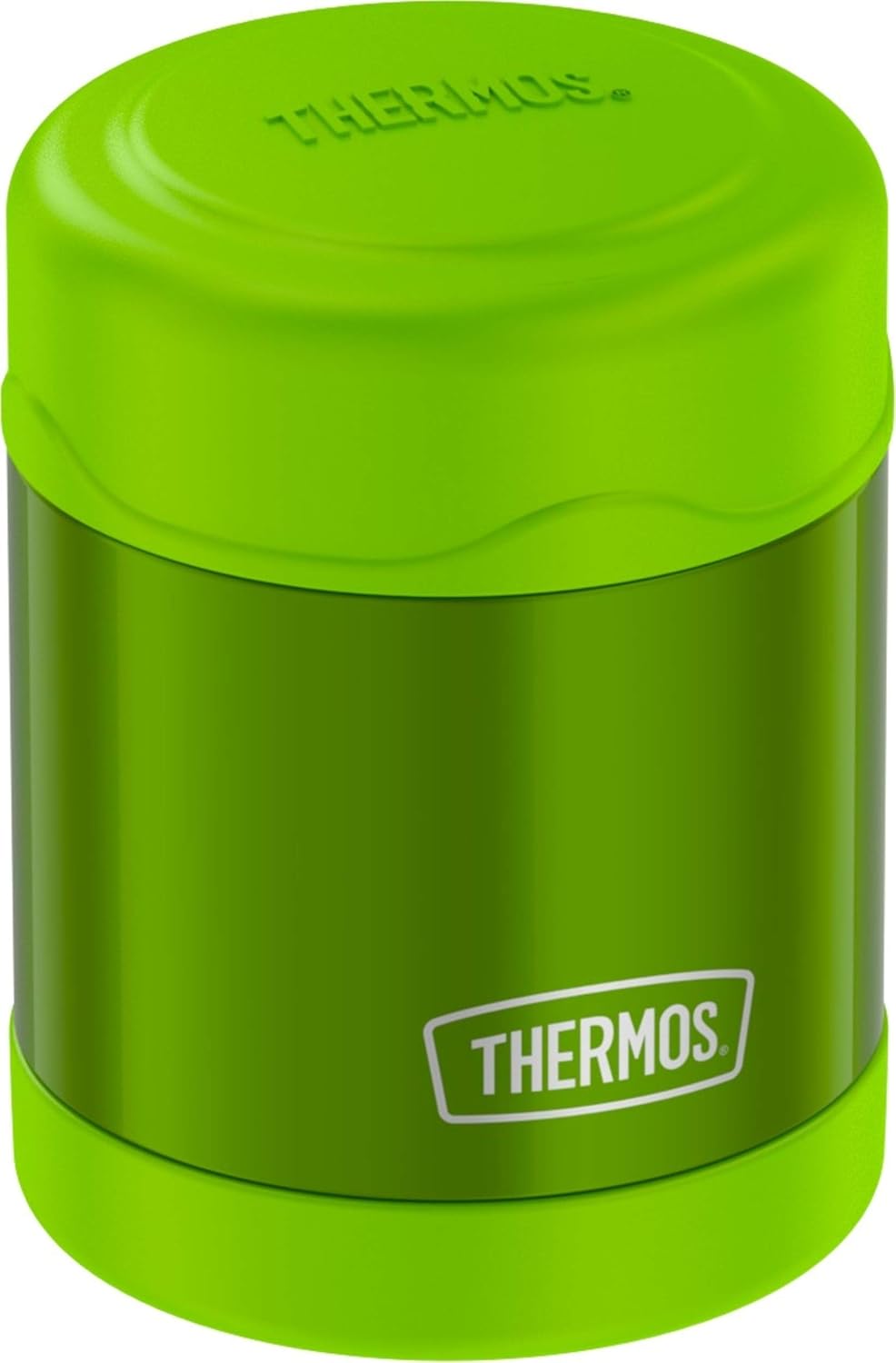 THERMOS FUNTAINER 10 Ounce Stainless Steel Vacuum Insulated Kids Food Jar, Lime Green