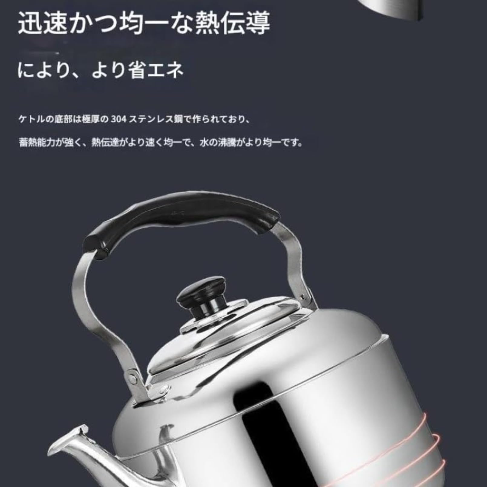 Amazon | ULOVEJOY 304 ステンレス製湯沸かし器 家庭用 4L 大容量 特厚