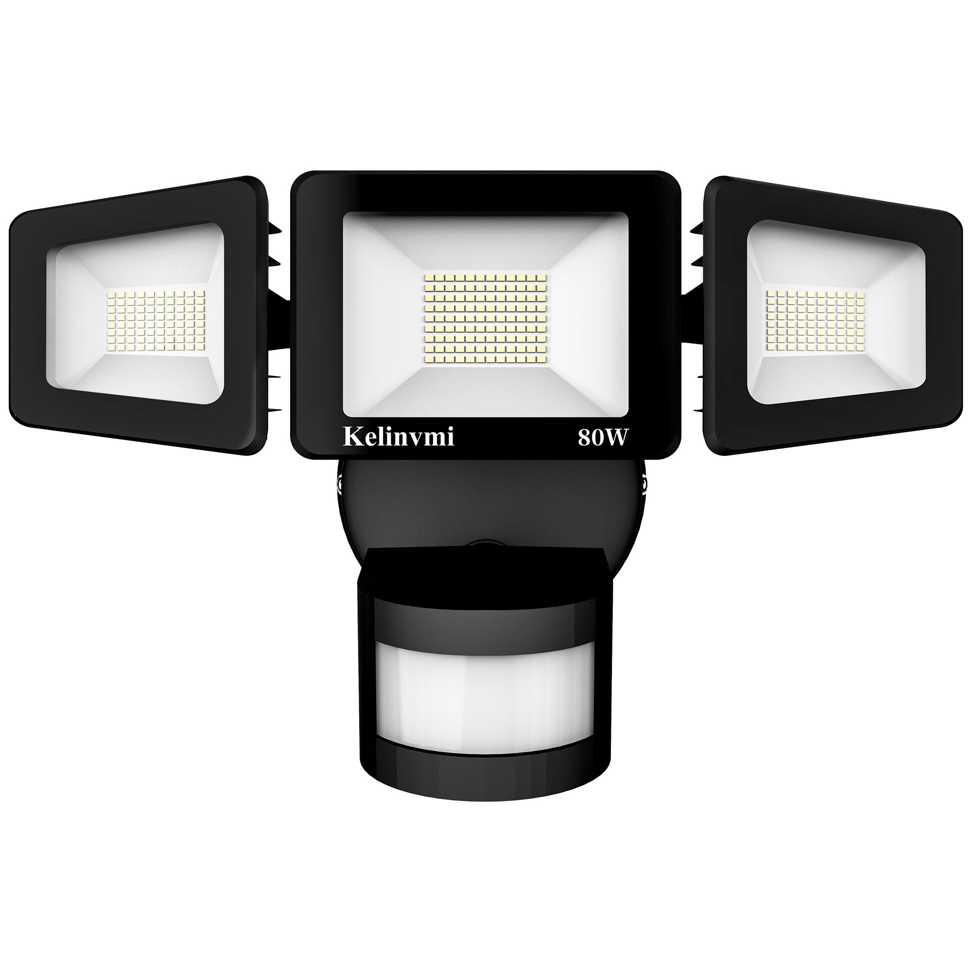 80W LED Strahler mit Bewegungsmelder Außen, 8000lm Außenlampe mit Bewegungsmelder, 6500K Kaltweiß Dämmerungssensor Aluminium, IP66 Aussenlampe für Garten Garage Hof Wohnen Hinterhof.