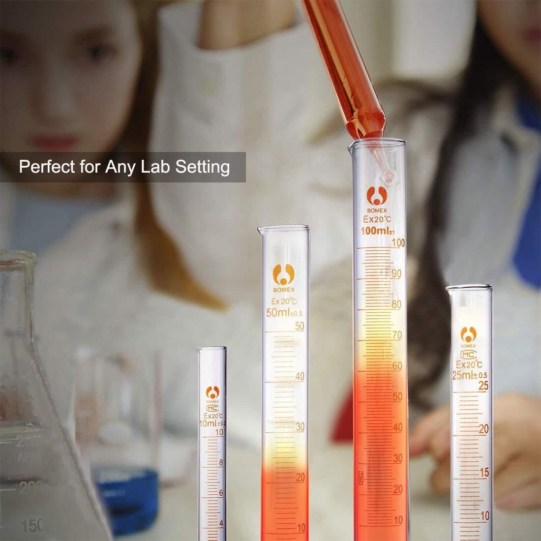 Set de Vasos de Precipitados de Vidrio - 3 Vasos de Medida Graduados 50ml 100ml 250ml con Pipetas, Cepillos, Varillas, Vidrio Borosilicato(1000ml)