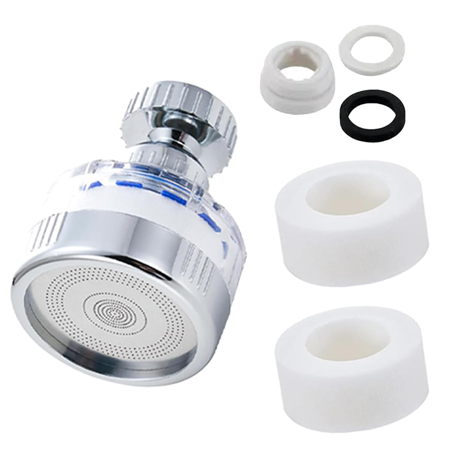 360 Degree Rotating Faucet Filter with 2 Filter Cartridges,Sink Faucet Filter for Kitchen and Bathroom,Carbon Water Purifier Filter Cartridge Water Tap Removes Heavy Metals Hard Water