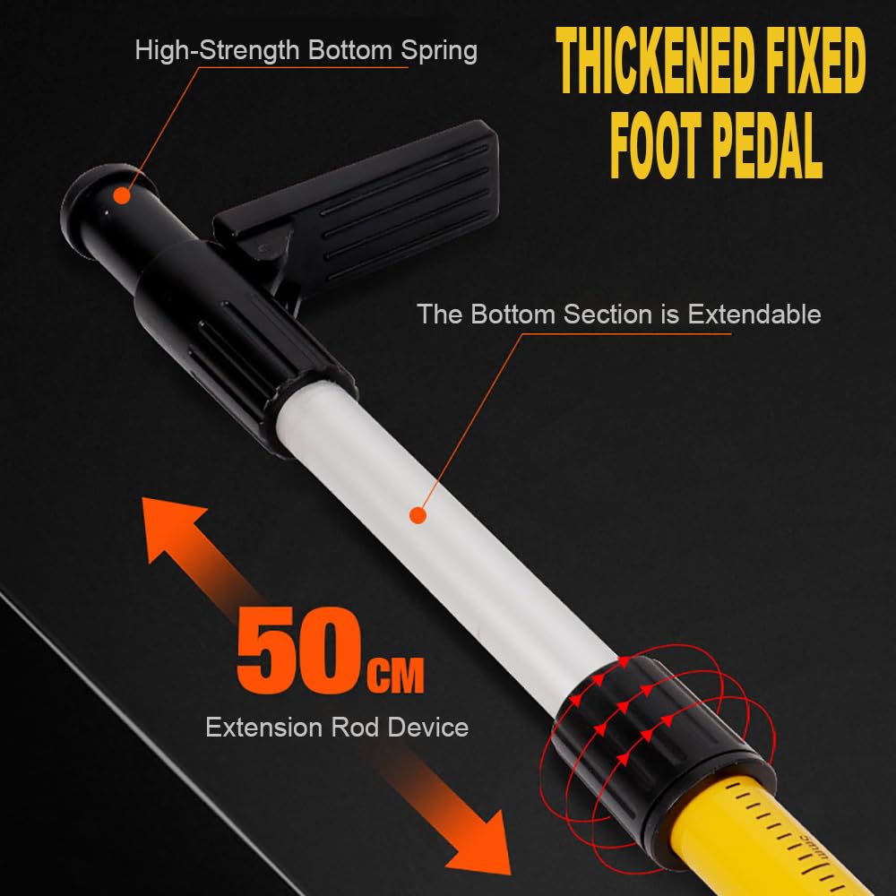Tripode Nivel Laser 3,7m para Nivel Láser Rotativo y Lineal, Poste Telescópico con Trípode, con Soporte Láser de 1/4 x 20 Pulgadas, Incluye Tuerca Adaptadora de 5/8"-11