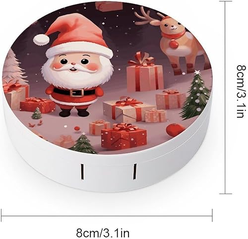 Miniatura 2 de Estuche para lentes de contacto, estuche de viaje con diseño de vacaciones de Navidad, caja de contacto con solución de espejo, aplicador de