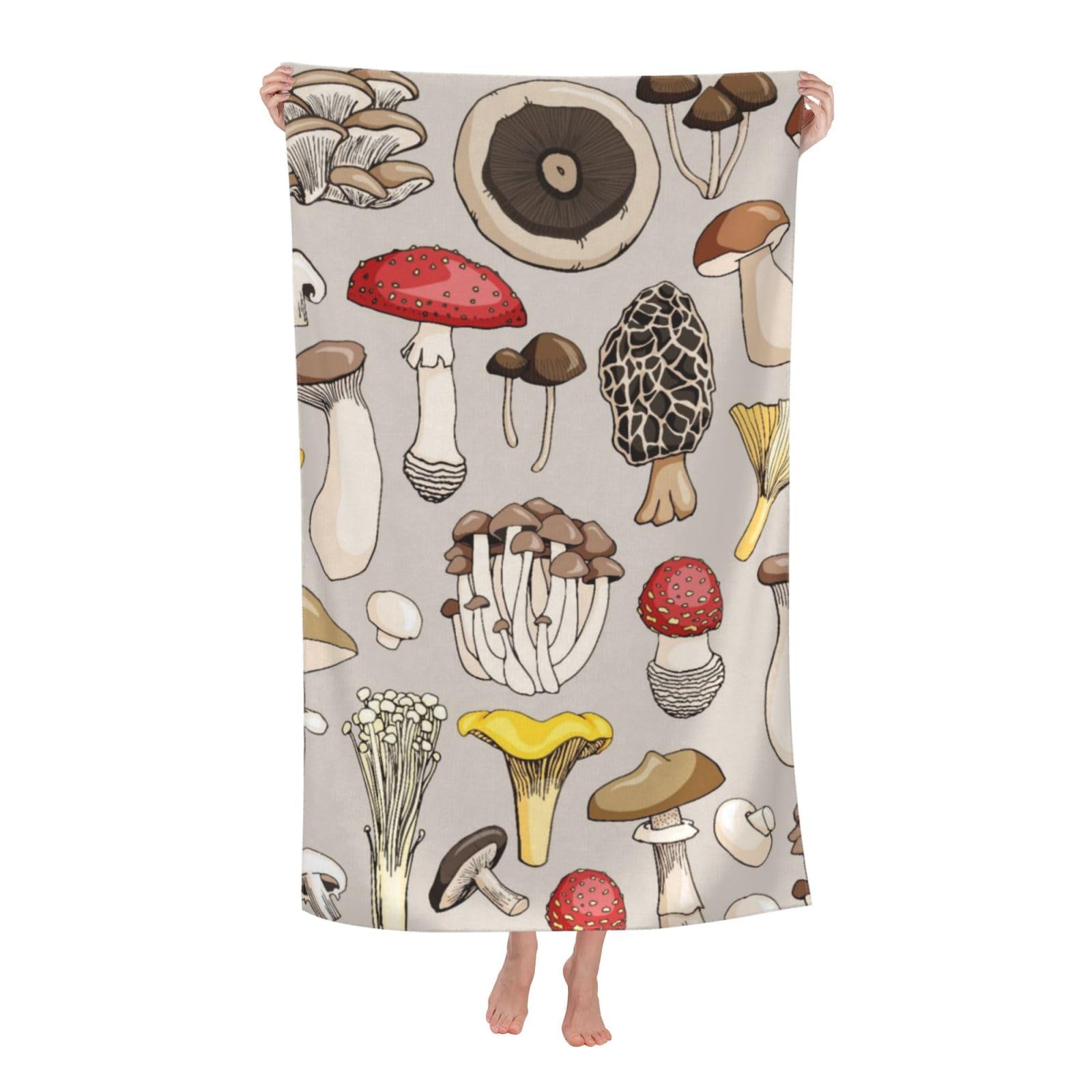 LSRCPD Beach Towel Various Mushrooms Microfiber Beach Towels Blanket Oversized Tropical Big Extra Large XL Pool Towels Quick Dry Sandproof for Women Girls Kids