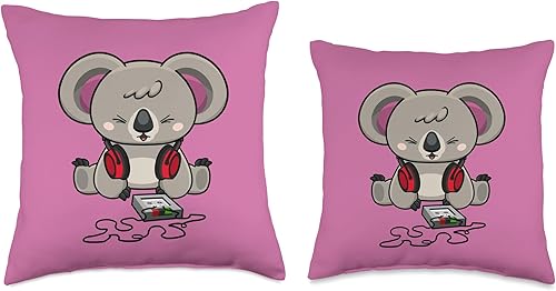 Miniatura 3 de New Zoo Revue Classic Koala Cassette Walkman Fail Throw Pillow, 18x18, Multicolor
