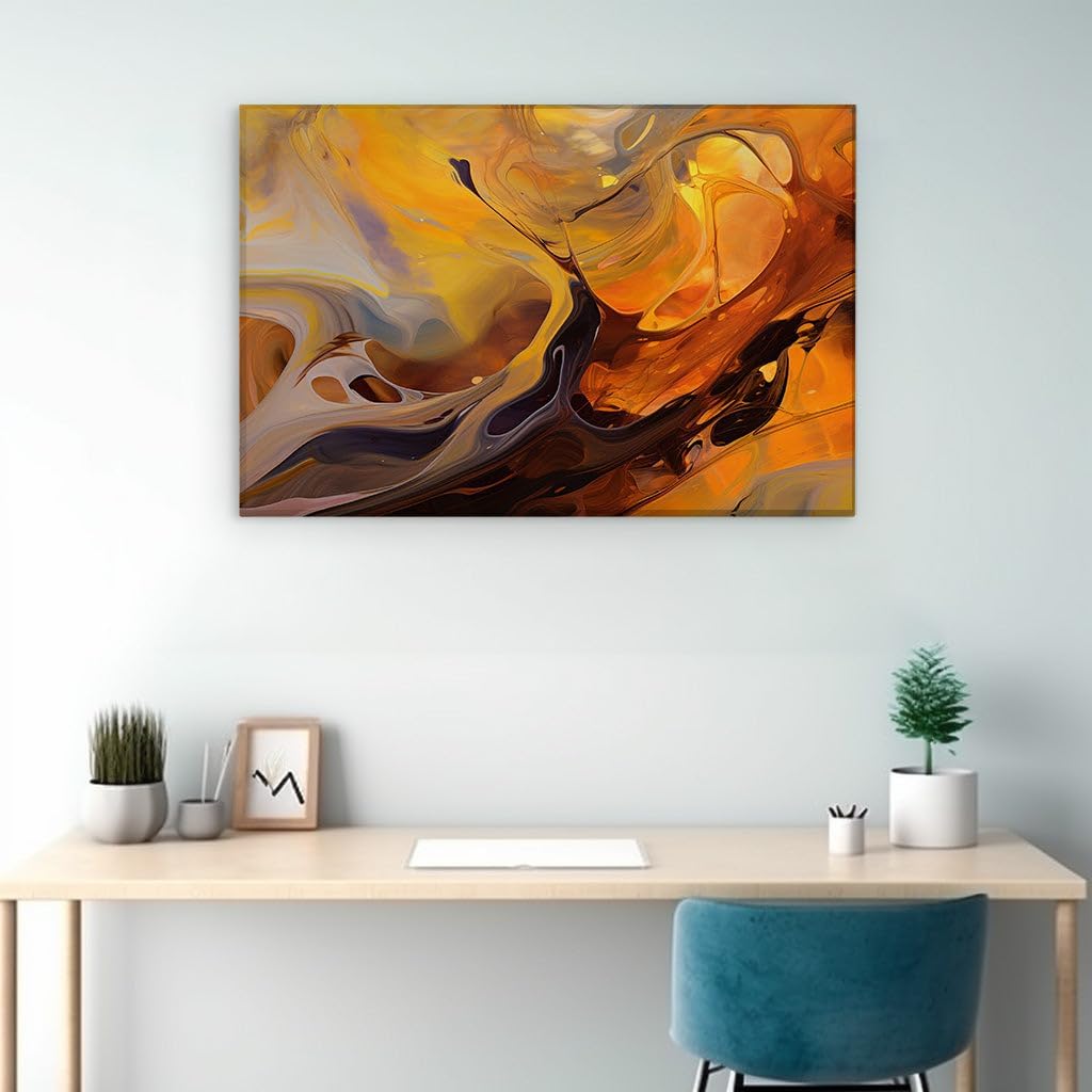 Canvas for Living room. Dancing Hues of Vigor: Capturing Movement in a Vivid Abstract Spectacle, 27 x 18 inch Canvas Wall Art - Contemporary Masterpieces - Modern Home Decor - 69x46 cm (27x18 inch)