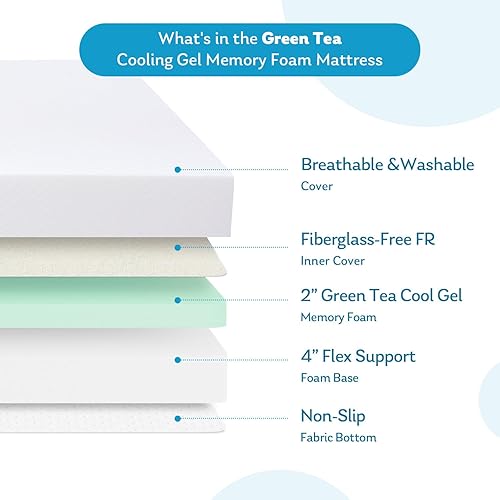 Miniatura 3 de Colchón individual de 6 pulgadas de tamaño individual en una caja, funda de bambú transpirable para un sueño fresco, fabricado en Estados Unidos