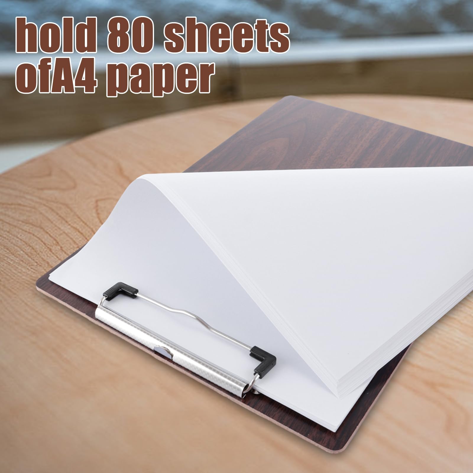 8 Stück Klemmbretter A4 Holz, Dicke 3mm Klemmbrett Holz A4 mit Metalklemme und Aufhängeose,Schreibbrett Schreibplatte Clipboard Zwischenablage für Büro,Restaurant,Schule