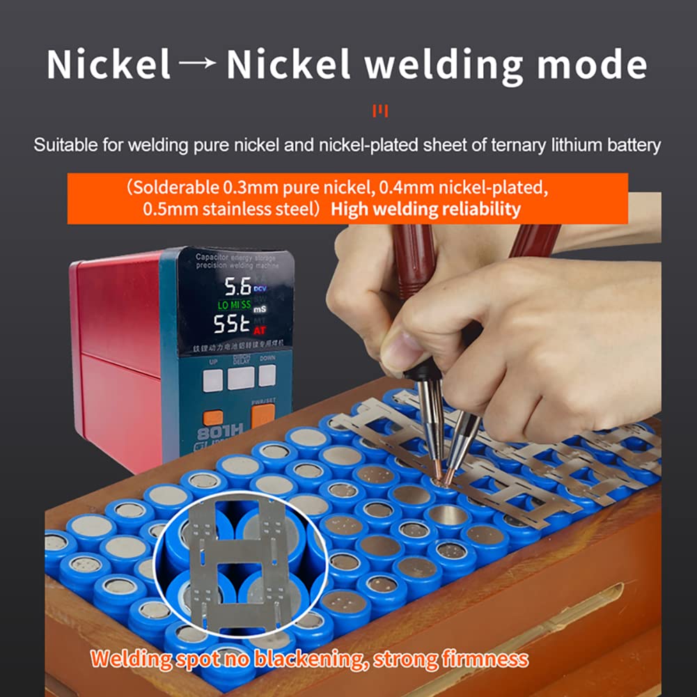 Battery Spot Welder 0.4mm Dual Pulse Battery Welders, Portable Dual Pulse Battery Spot Welder - 19.8 KW Capacitor Energy Storage for 18650 & 14500 Lithium Batteries