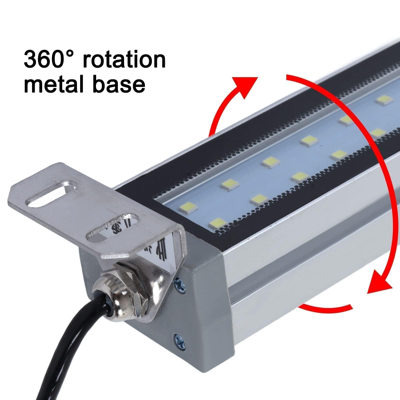 24V 12W IP67 Impermeable Tubo De Luz De Máquina, Luz De Trabajo LED CNC Machine Shop, CNC Industrial Máquina Internera Iluminación LED Con Cubierta Transparente, Garaje Almacén Taller Sótano