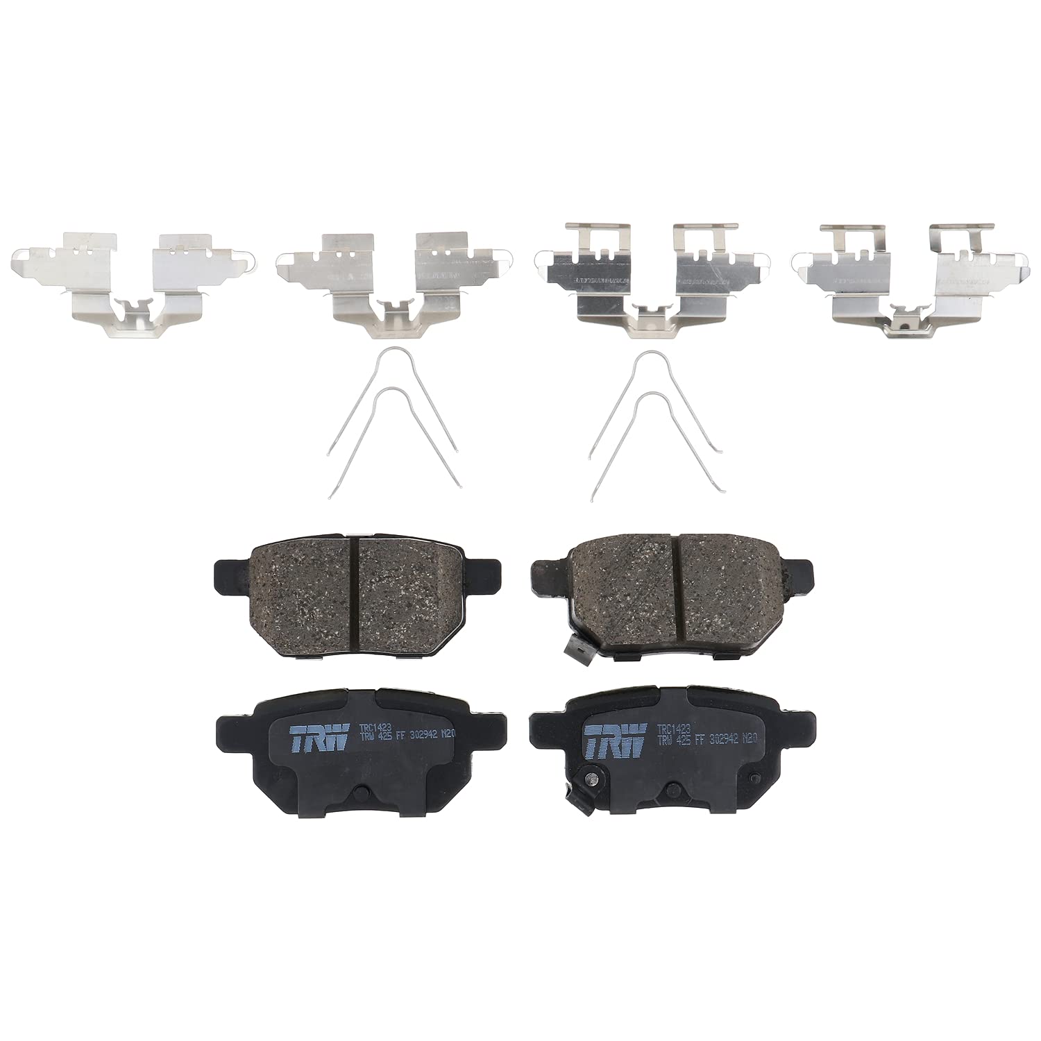 TRW Pro TRC1423 Disc Brake Pad Set For Toyota Prius 2010-2018, Rear, And Other Applications