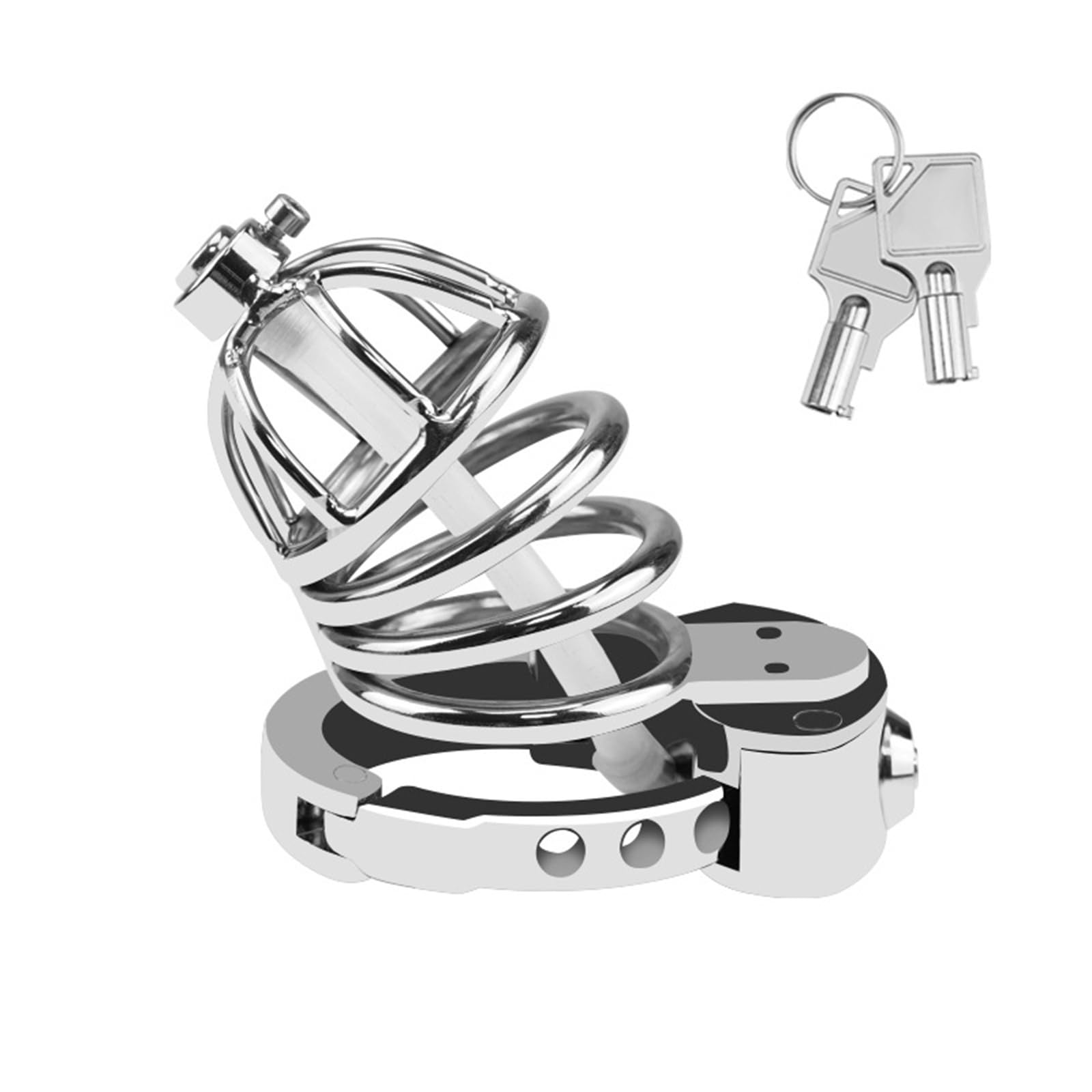 Cage de chasteté métallique creuse réglable dispositif de chasteté de la Couronne de poulet empêche l'érection mâle chasteté Lock penis cage SM cage urétral en silicone transparent