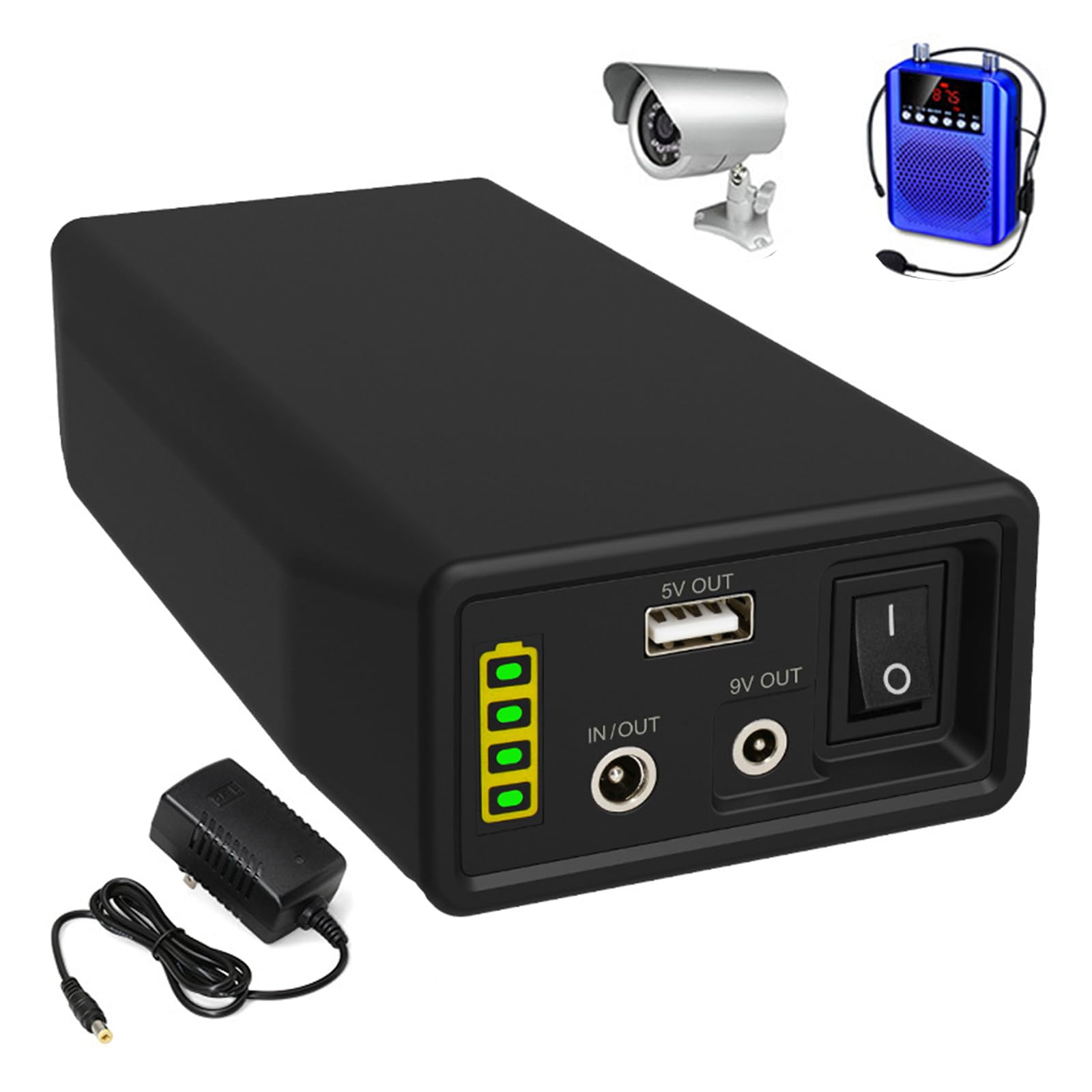 Batterie Rechargeable au Lithium 12 V 24 000 mAh avec Affichage de Puissance, Petite Taille, Surveillance Audio 9 V, Tablette, Ordinateur, etc. Batterie Universelle