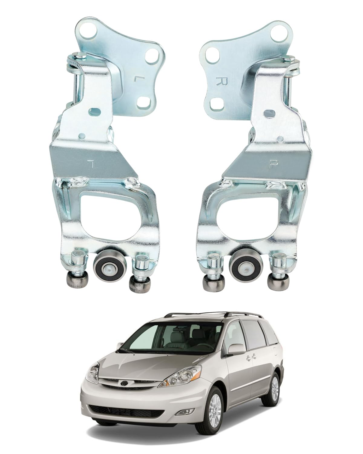 Slide Door Hinger & Roller Assembly Set (Pair), Compatible with 2004-2010 Toyota Sienna, Left Driver & Right Passenger | Replaces# 6839008031 6838008031 Middle Center Sliding Door Roller Repair Kit
