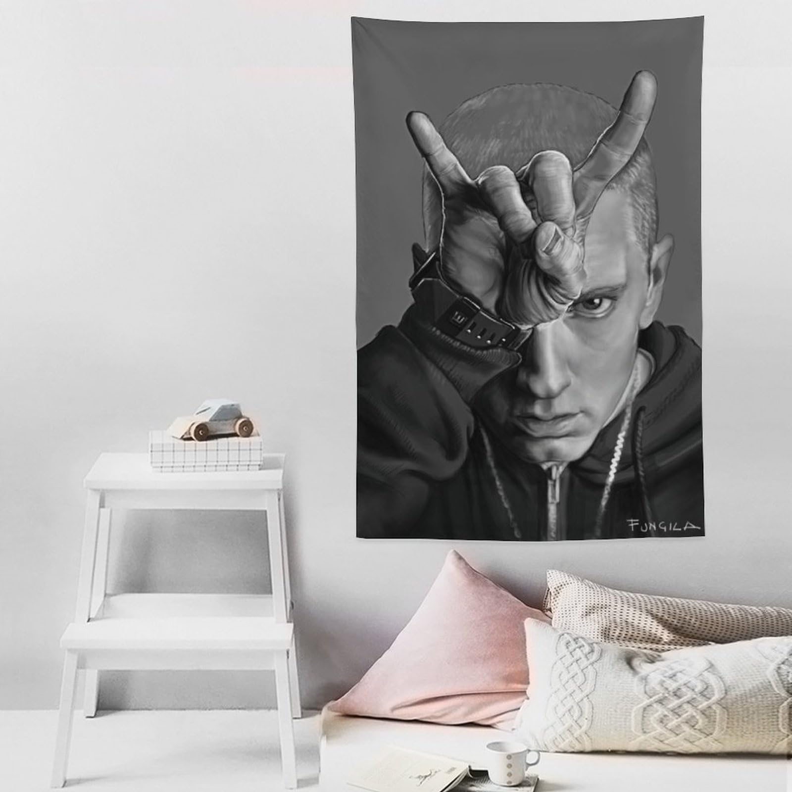 Poster con stampa artistica da parete, motivo: cantante rap, hip hop, tutte le stelle, 152 x 228 cm