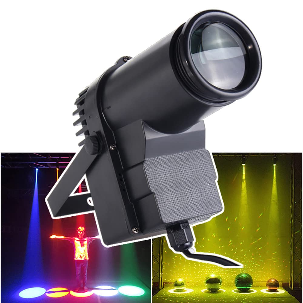 Faretti da Palcoscenico 10W RGBW, 4In1 DMX 512 Luce A Puntini A Colori, Lampada A Effetto Luce A Fascio Mini, per La Festa di Matrimonio del Teatro del Club del Dj della Scena, 2 Pezzi