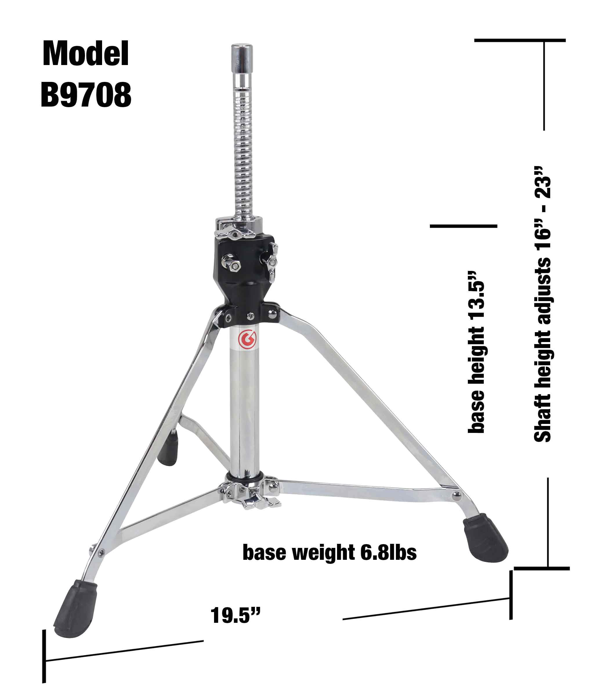 Gibraltar Base Throne Base, Tabouret de batterie (châssis léger à une entretoise, réglable en hauteur, compatible avec les assises 7/8", avec Memory Lock, facile à transporter)