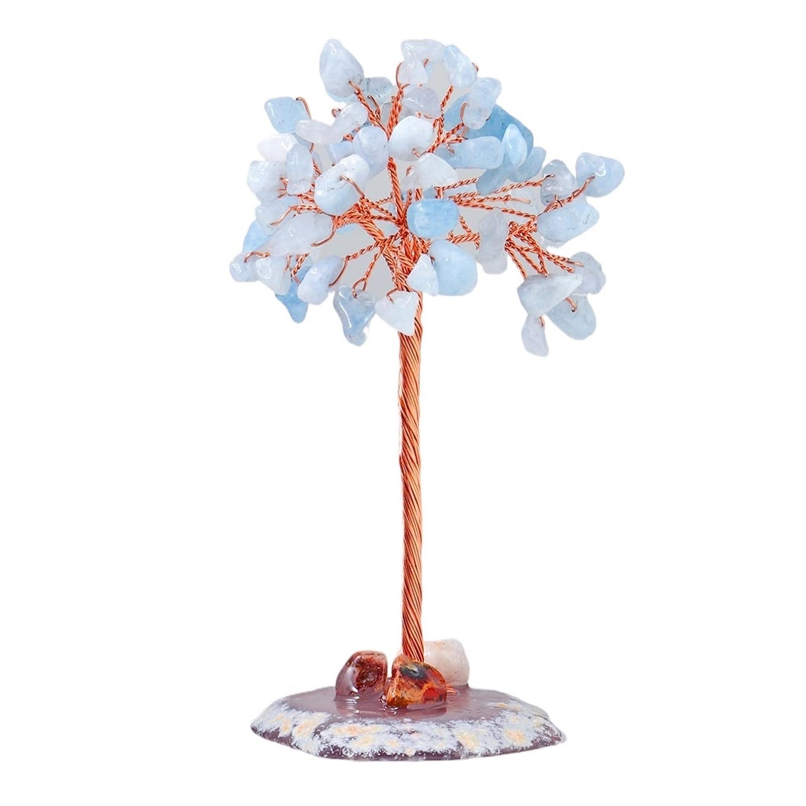 Dazhua Natural Money Tree Healing Stone - Reiki Quartz Gemstones with Copper Wire for Home Decor(5)