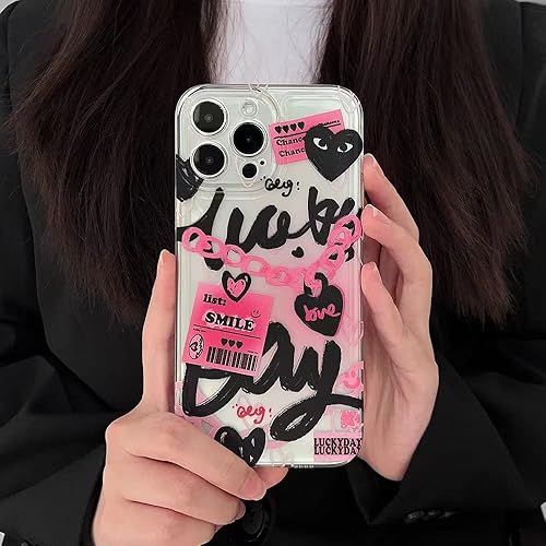 Miniatura 2 de Funda para iPhone 13 Pro, funda de TPU suave para iPhone 13 Pro, 6.1 pulgadas, diseño estético con estampado de collage de corazones, diseño