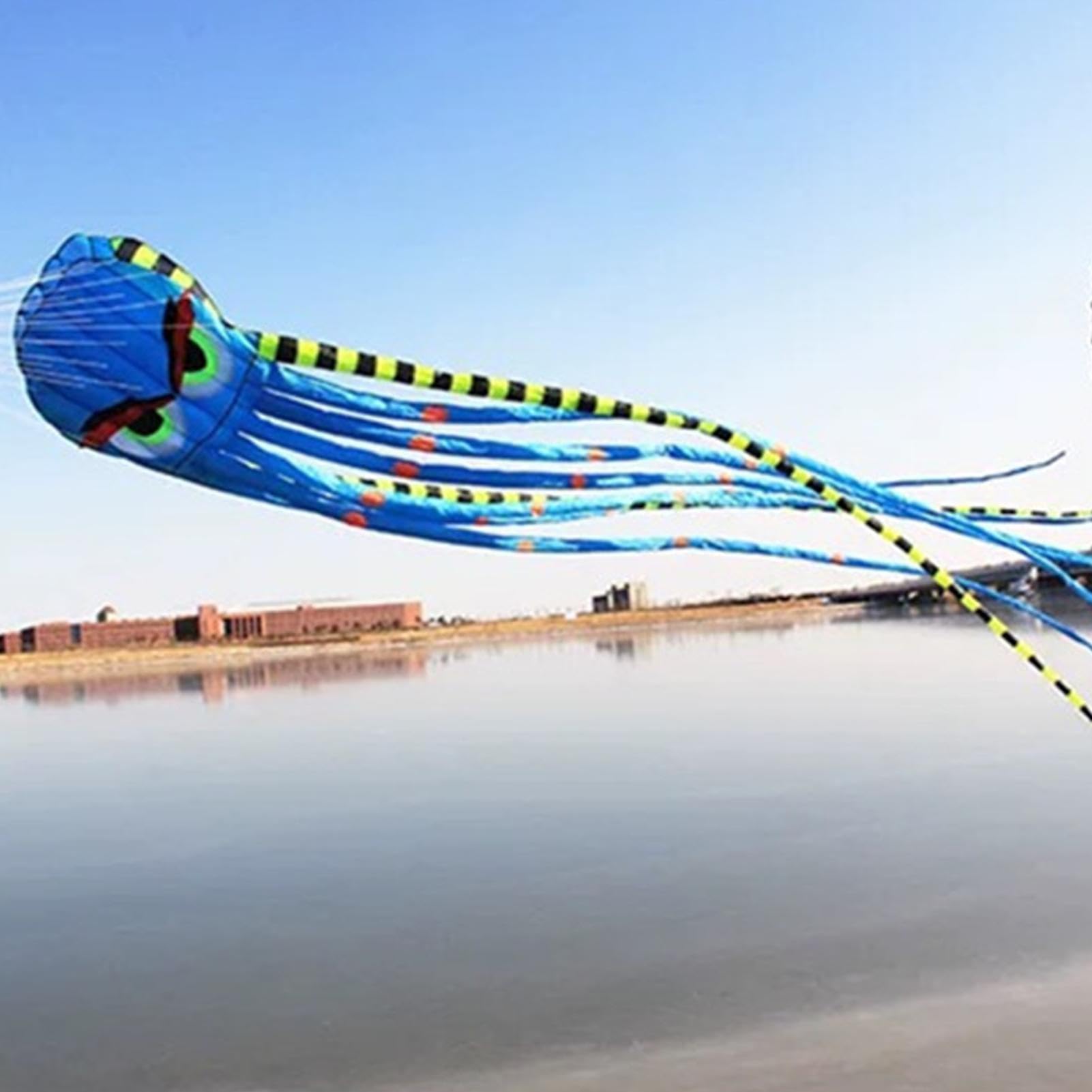 Cometas de playa | Juguetes de viento en forma de pulpo de 26 pies | Cometas gigantes para adultos al aire libre para cumpleaños, vacaciones, verano, fiesta familiar en el patio trasero