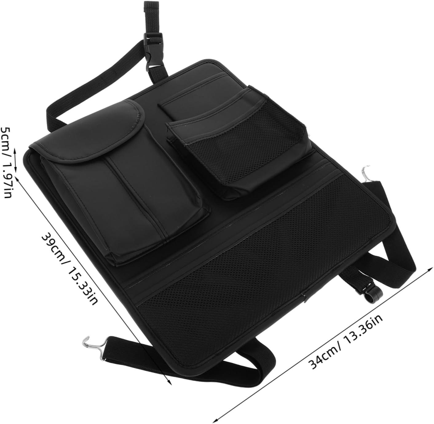 Mikinona Car Seat Bag Organizer Pu Backseat Storage Bag for Car Tissue Holder Multiple Compartments
