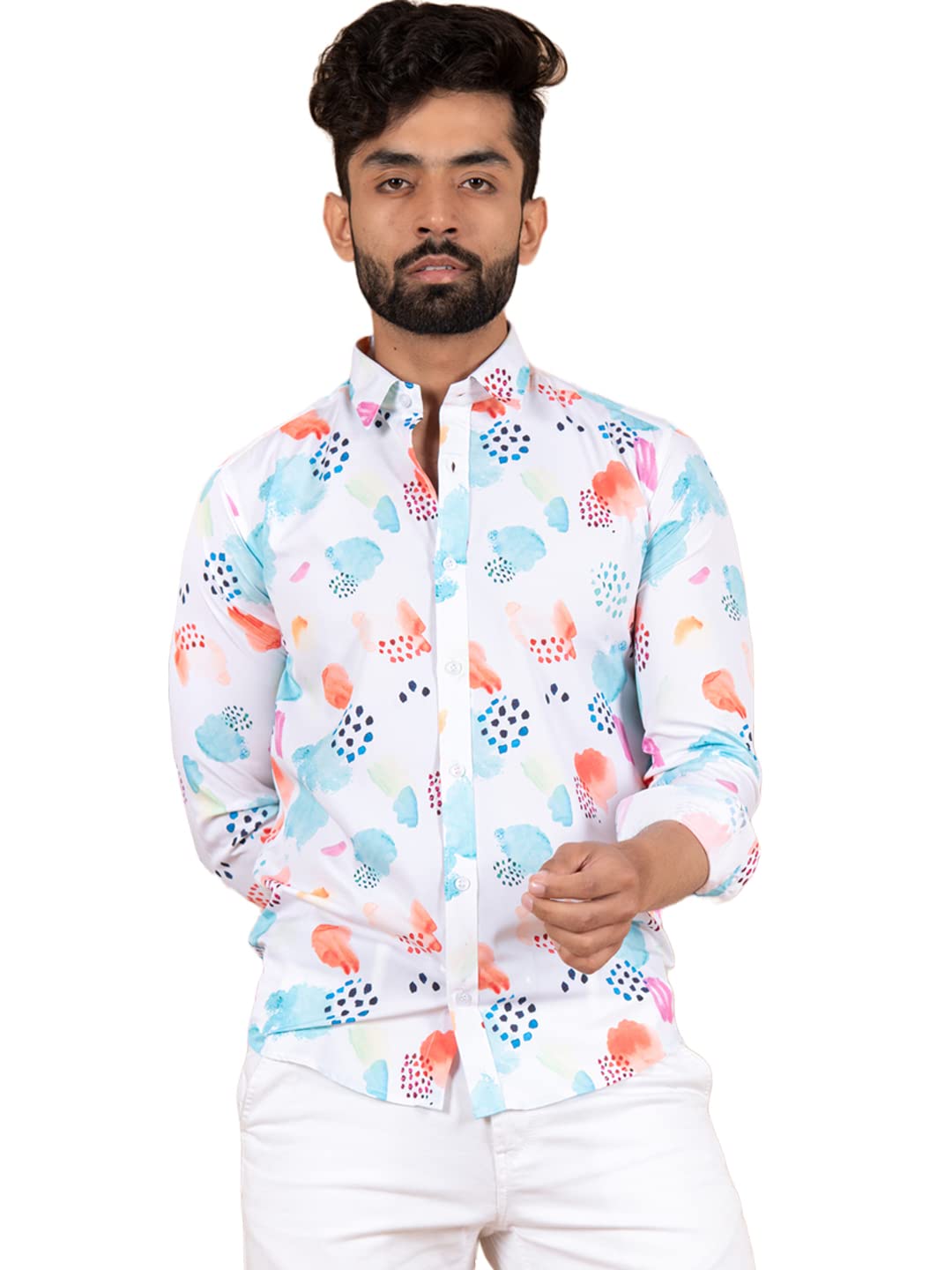 TistabeneAbstract Painted Crepe Shirt