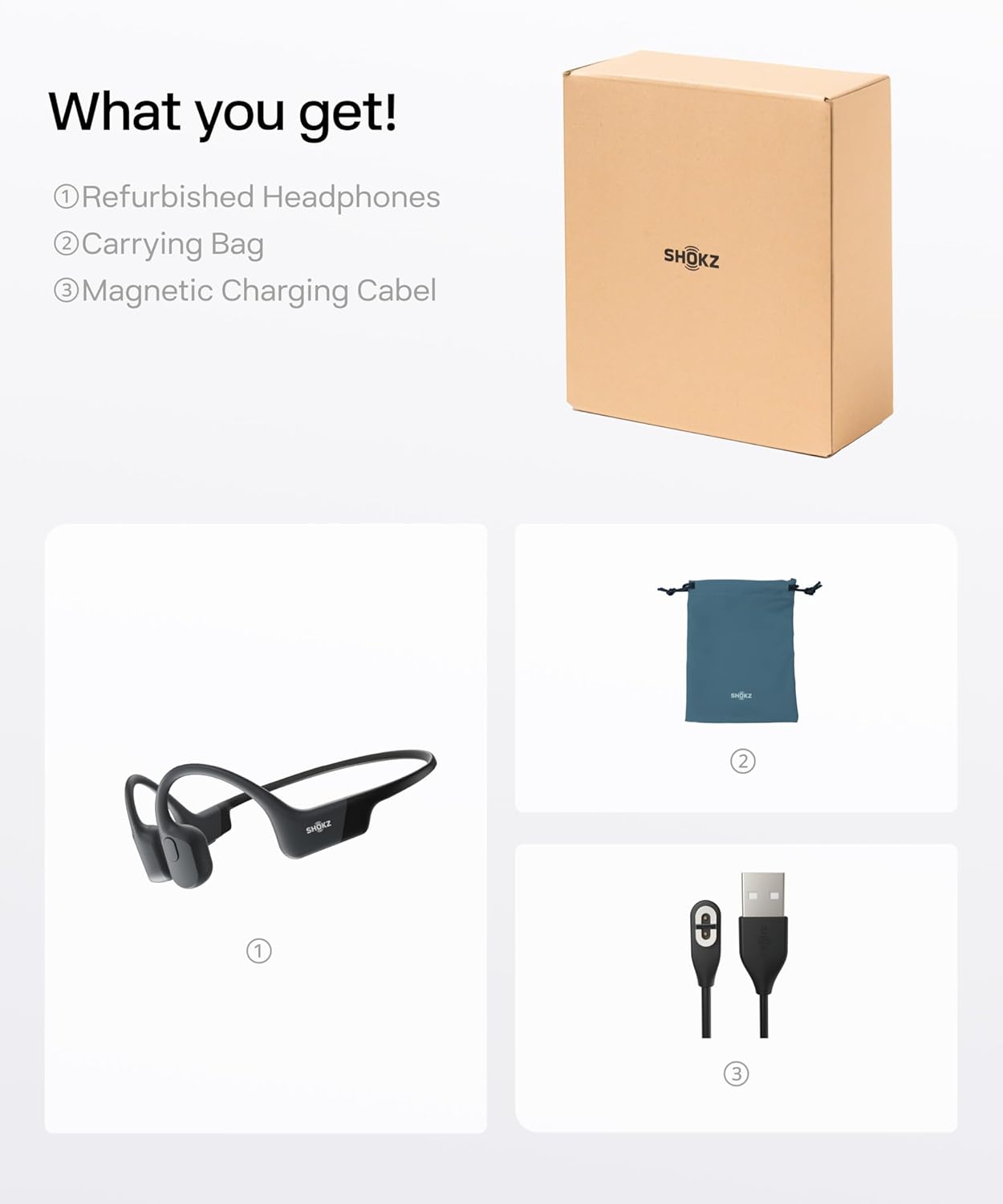 SHOKZ OpenRun - Open-Ear Bluetooth Bone Conduction Sport Headphones (Renewed) - Image 8