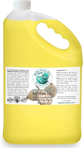 Bella Terra Oils Aceite de baobab 4 oz prensado en frío Sin refinar Orgánico 100 puro Suaviza la piel seca áspera Hidratante natural Ligero Rico en disponible en Yaxa Colombia