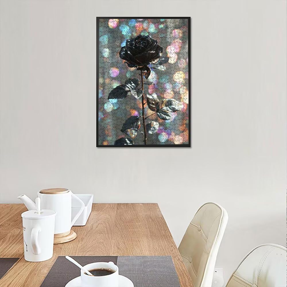 Puzzle 3000 elementów, puzzle dla dorosłych czarna róża artystyczne puzzle, gra puzzli, drewniane układanki, niemożliwe klasyczne układanki, do gry edukacyjnej wyzwanie zabawki, układanki rodzinne