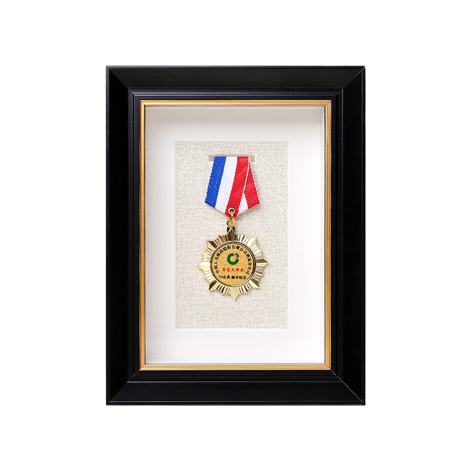 ETUELNOPT Medal Storage Box for Runners, Solid Wood Medal Display Frame 3D Deep Box for Marathon Sports Medals