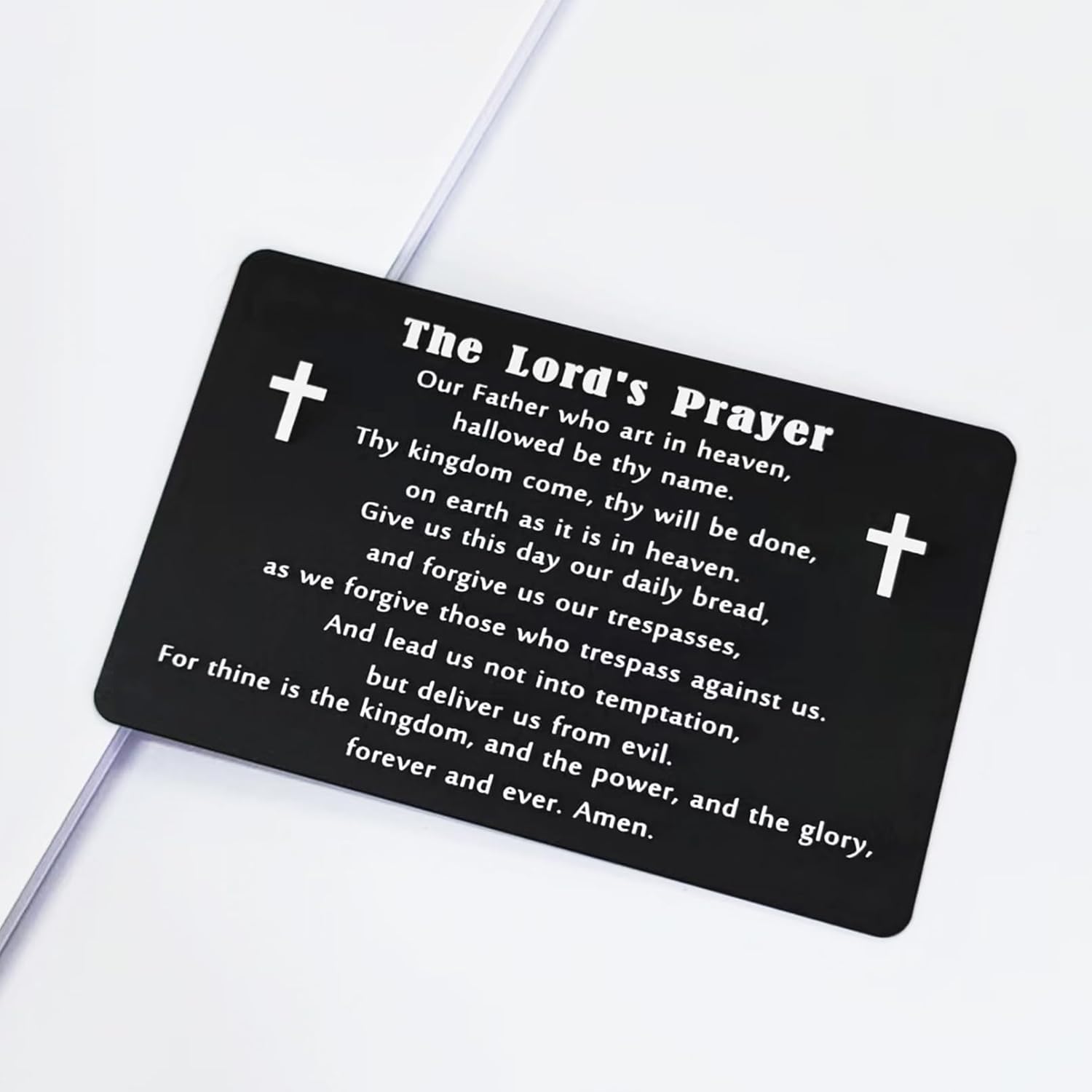 Lord's Prayer Wallet Card - Engraved Metal Bible Verse Card - Religious Gifts for Christian Men Women - Image 2