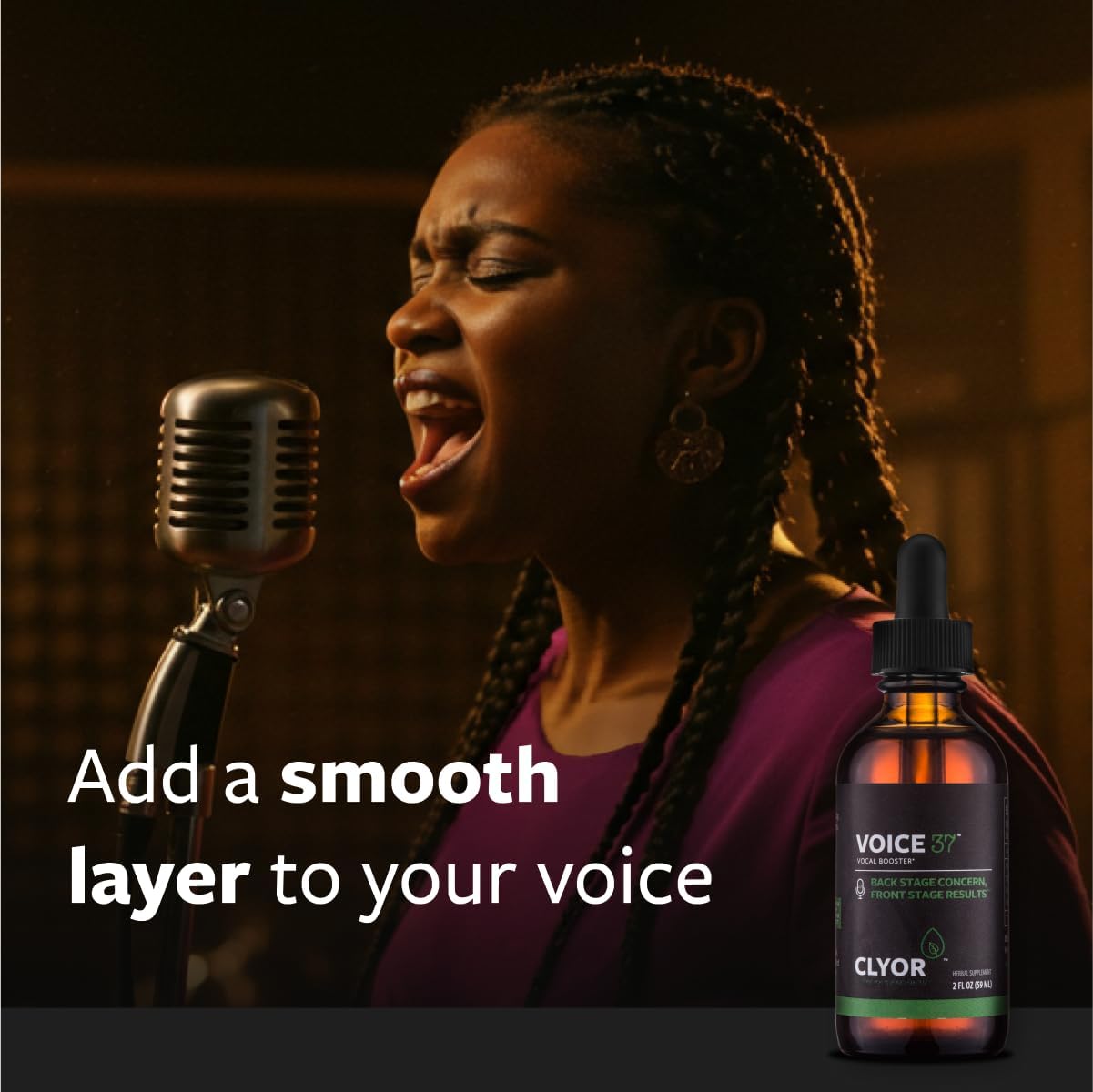 CLYOR Voice37- All Natural Voice Remedy for Singers - Boosts Your Voice - Soothes and Relieve Hoarseness - Lubricates Vocal Cords - Removes Mucus - Enhances Your Singing and Speaking - 2 oz
