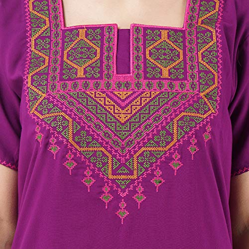 Image of Premium Women Embroidery Night Gown Lizzybizzy Cotton Nighty Maxi