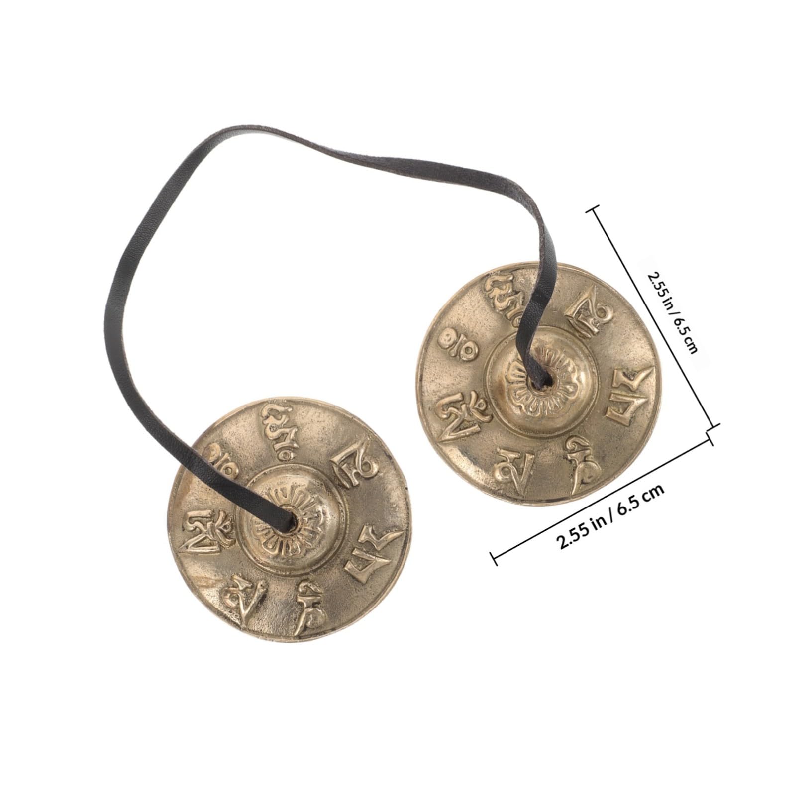 1 Paar Tibetische Tingsha Zimbeln aus Kupfer, Gold