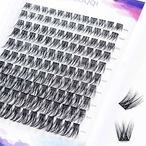 GAQQI DIY Lashes Clusters 120 PCS Individual Eyelashes Extension Wisps Mixed Length 10/12/14/16/18/20mm Soft Cotton Wide Band Mink Lash Volume Natural Look Daily Eyelash Makeup at Home-Honey