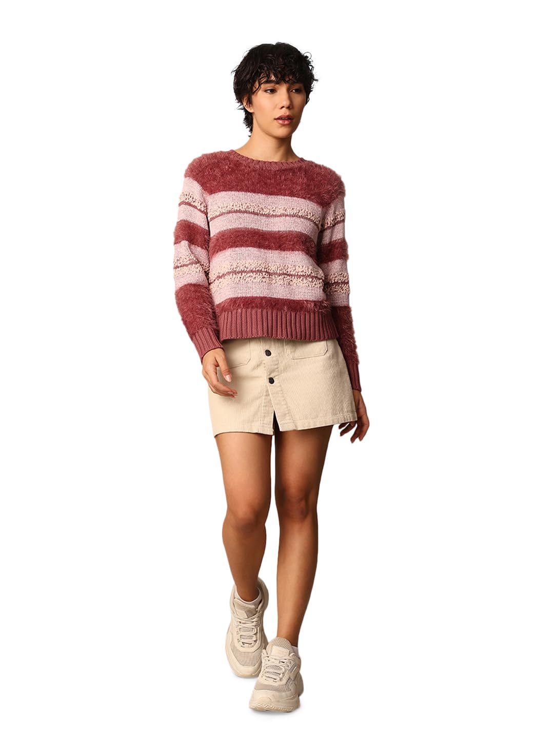 only Women's Nylon Blend Round Neck Casual Sweater-picture-47