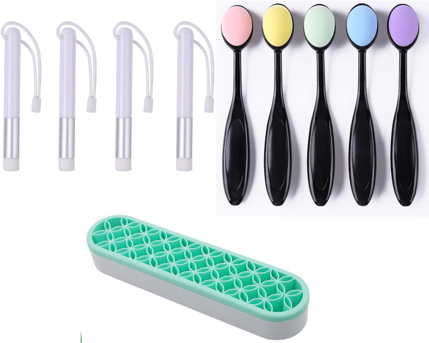 9PCS Mini Ink Paints Mixing Blending ToolwithStorageBrush Rack Smooth Blending Ink Painting Small Brushes Sponge Brushes Hand Blending Tools for DIY Scrapbooking Paper Cards Making