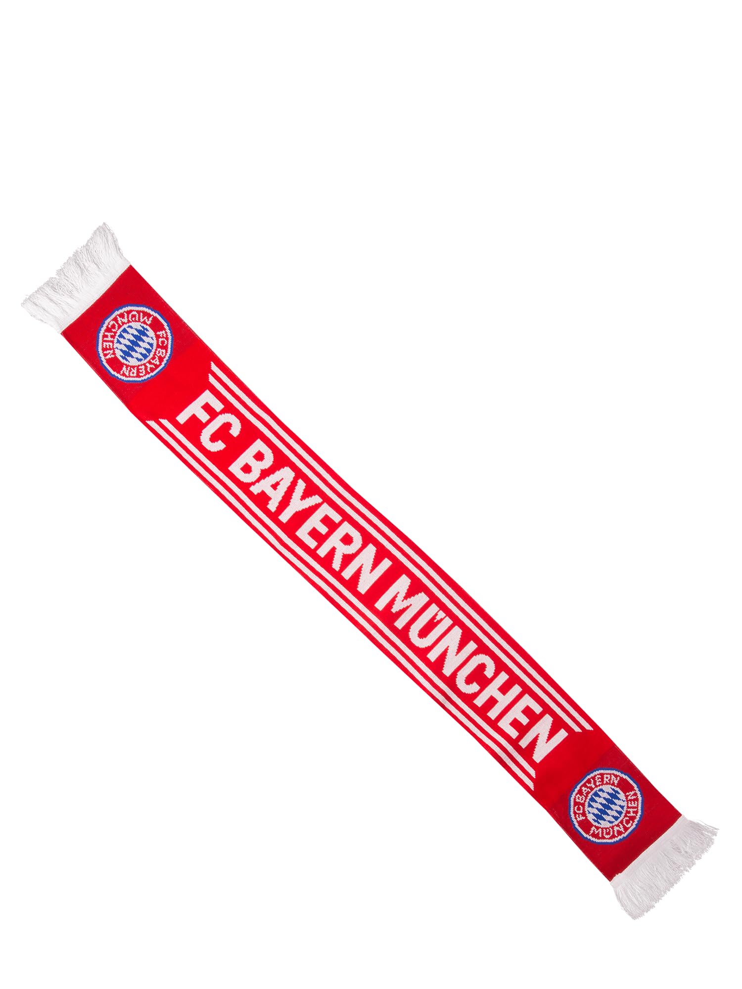 FC Bayern München Fanschal Strickschal Unisex (Rot/Weiß) I 17 x 150 cm mit Vereinslogos & Schriftzug I Offiziell lizenziert - 3