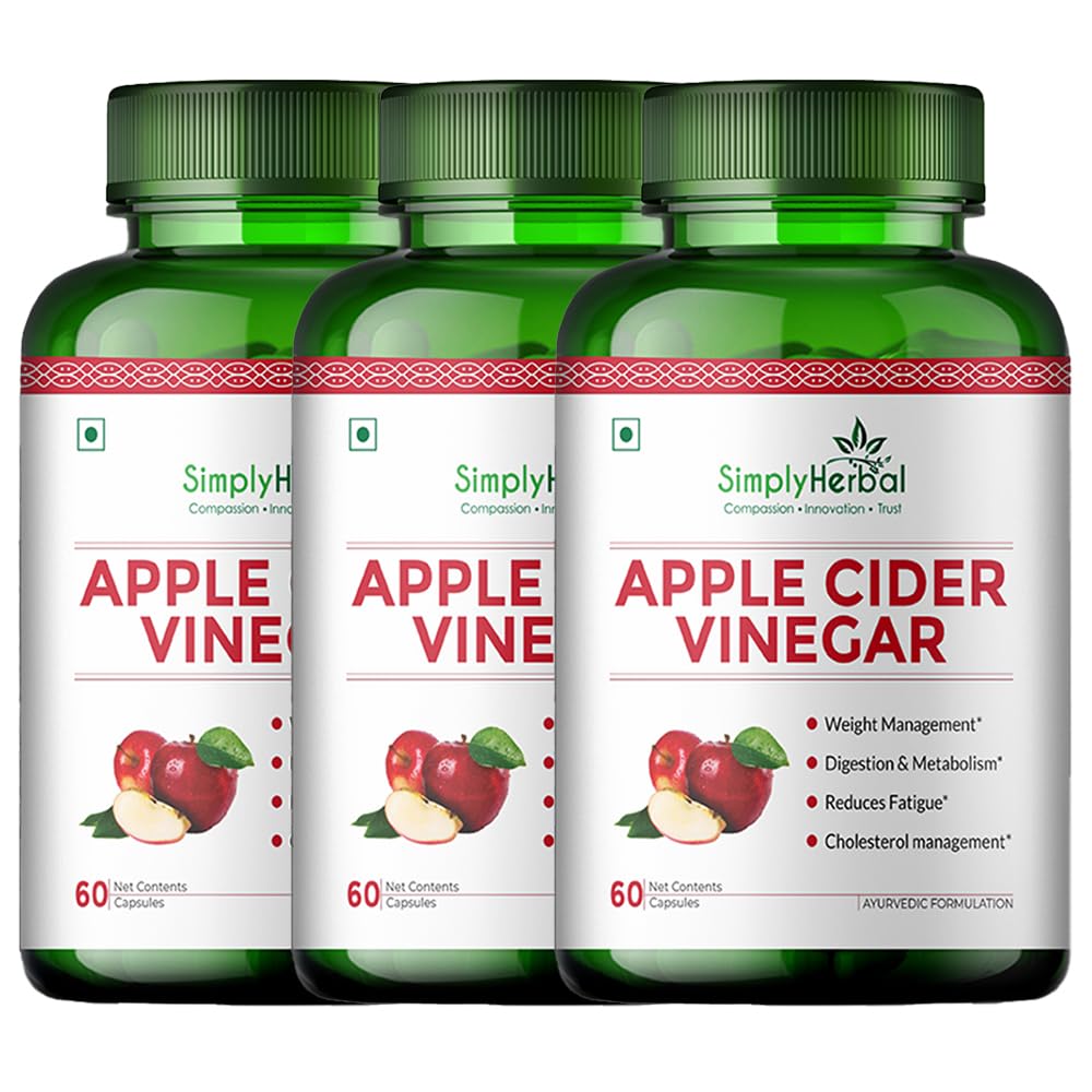 Simply Herbal Organics Apple Cider Vinegar 500mg Supplement for Weight Management | ACV Capsules, Probiotics Blend, Boost Metabolism, Belly Fat Loss- 180 Veg Capsules-picture-22