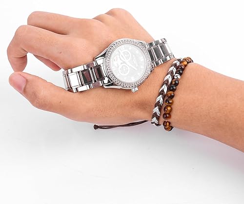 Miniatura 47 de Black Beaded Bracelets for Men Boys: 6mm Obsidian Onyx Lava Beads Mens Bracelet Set Mens Jewelry - Cool Anniversary Valentines Fathers Birthday