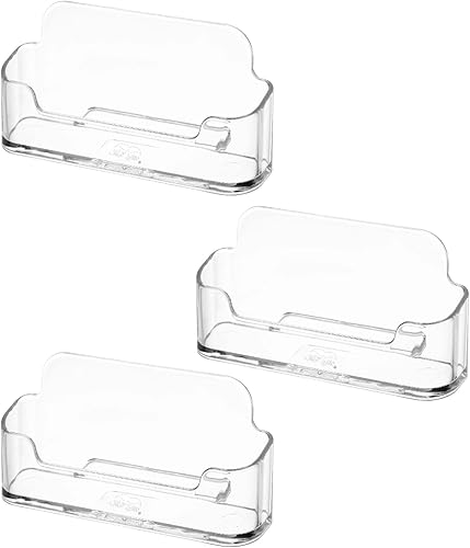 Mr. Pen - Soporte acrílico para tarjetas de visita para escritorio, soporte de plástico transparente para tarjetas de visita, 3 paquetes, se adapta