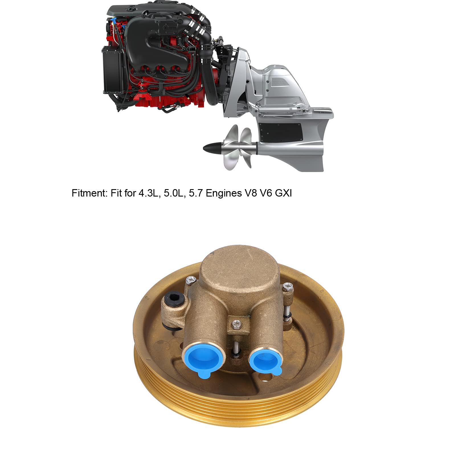 Equipo Marítimo de Latón, Reemplazo Fácil y Duradero para Motores V6 4.3L 5.0L 5.7L, Kit Esencial for Barcos Embarcaciones y Talleres de Mantenimiento Rápido