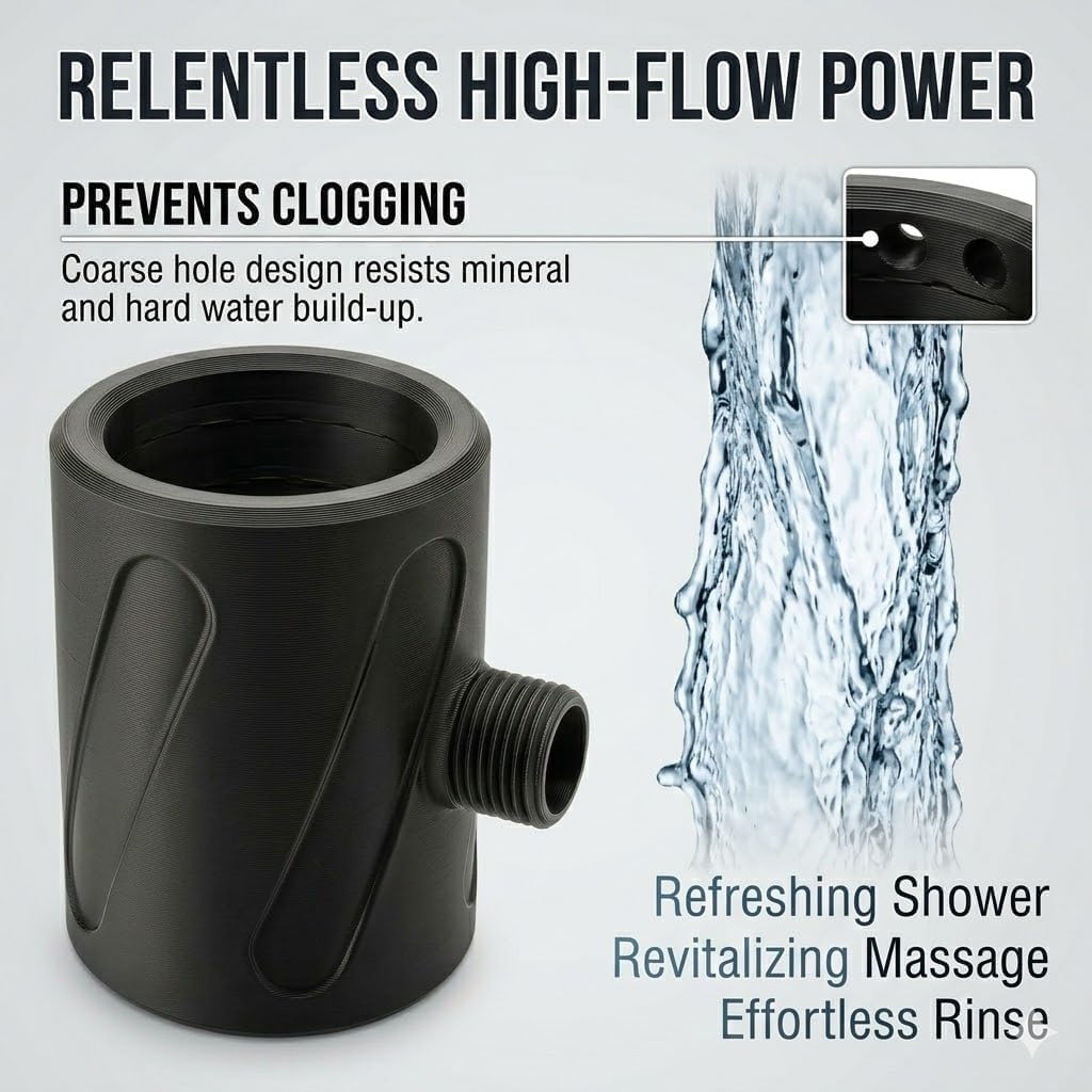 Mens Shower Head - Men's Cleaning Shower Head - Handheld Coarse Hole Design - Easy to Install image 2