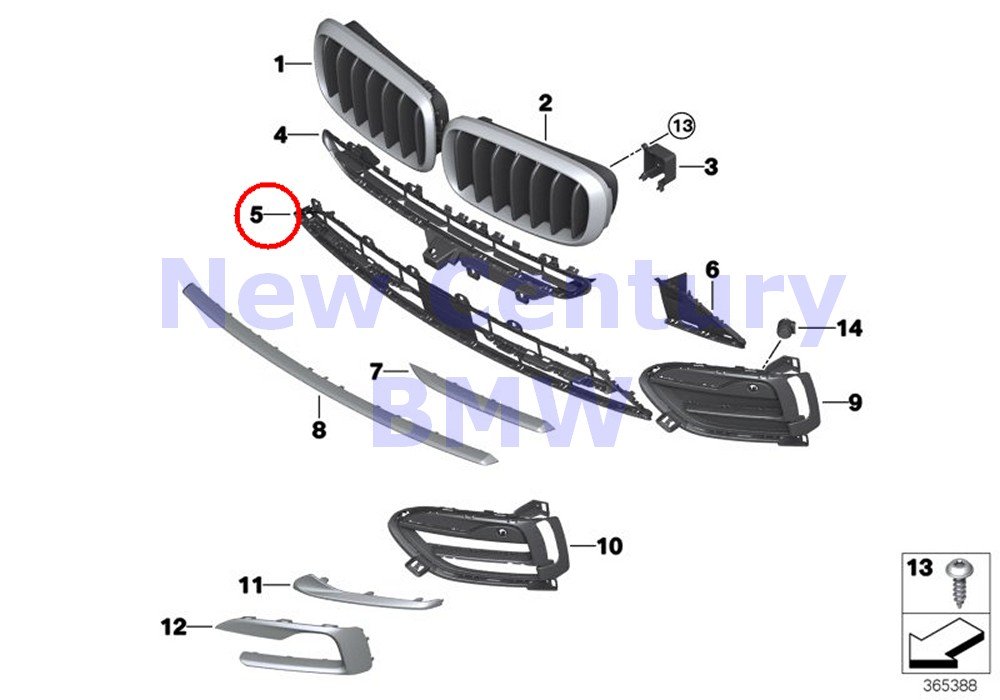 Amazon.com: Genuine BMW X6 F16 Front Bumper Center Lower
