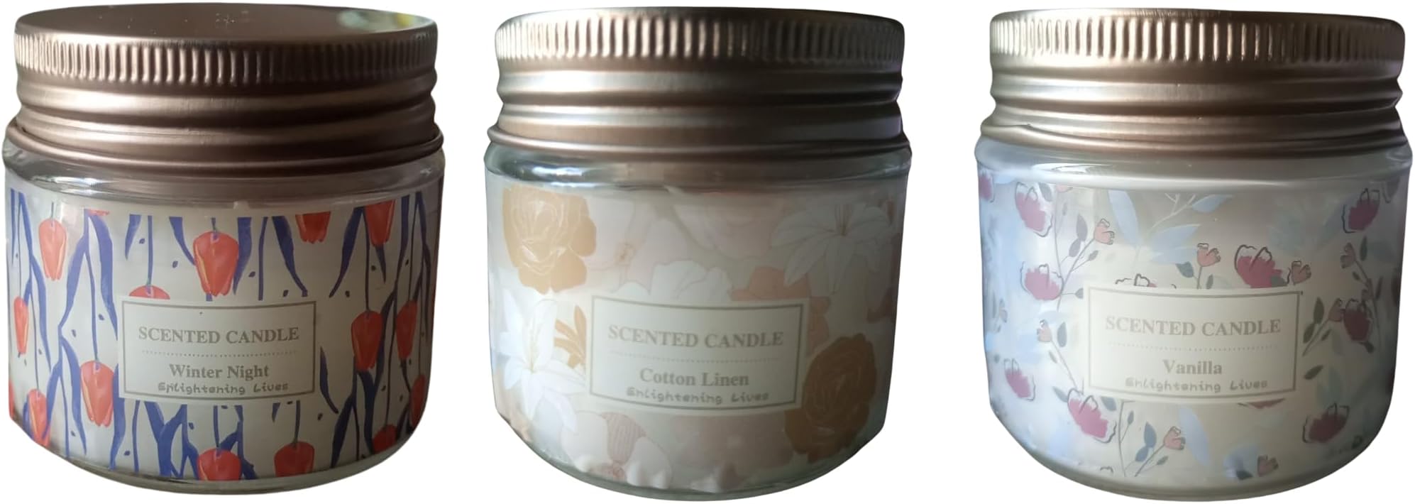 Scented Candles Gift Set For Home, 3 Pcs For Works Candle Relaxing Aromatherapy Candle Smokeless with Natural Soy Wax 3 Flavour Premium Candles