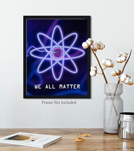 Miniatura 5 de Govivo We All Matter - Decoración de pared de juego de palabras de ciencia de arte atómico para el aula - Arte de pared para profesores - Decoración