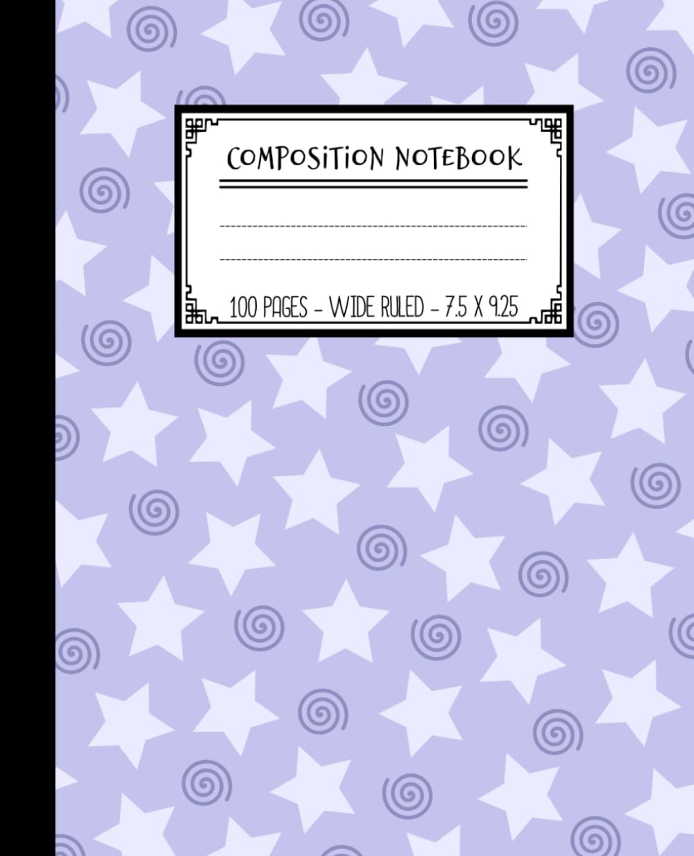 Composition Notebook: Preppy Wide-Ruled Notebook for Writing at School & Home. Unlock your Potential with a Stars & Spirals Pattern Cover in Aesthetic