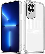 YUXING Case for Samsung Galaxy M33 5G Transparent Case with Ultra Slim Lens Protective Film Anti-shock Bumper Slim Case - White