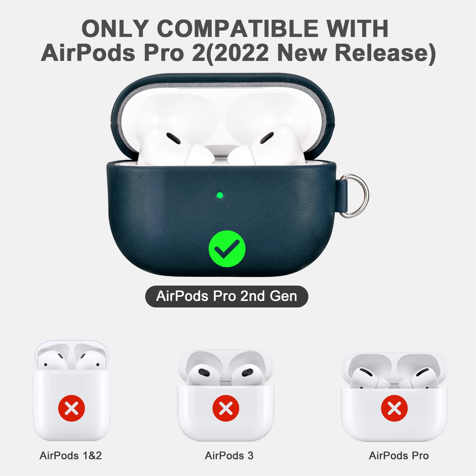 Amazon | AirPods Pro 2 用 ケース 本革(2022年9月発売専用)落下防止