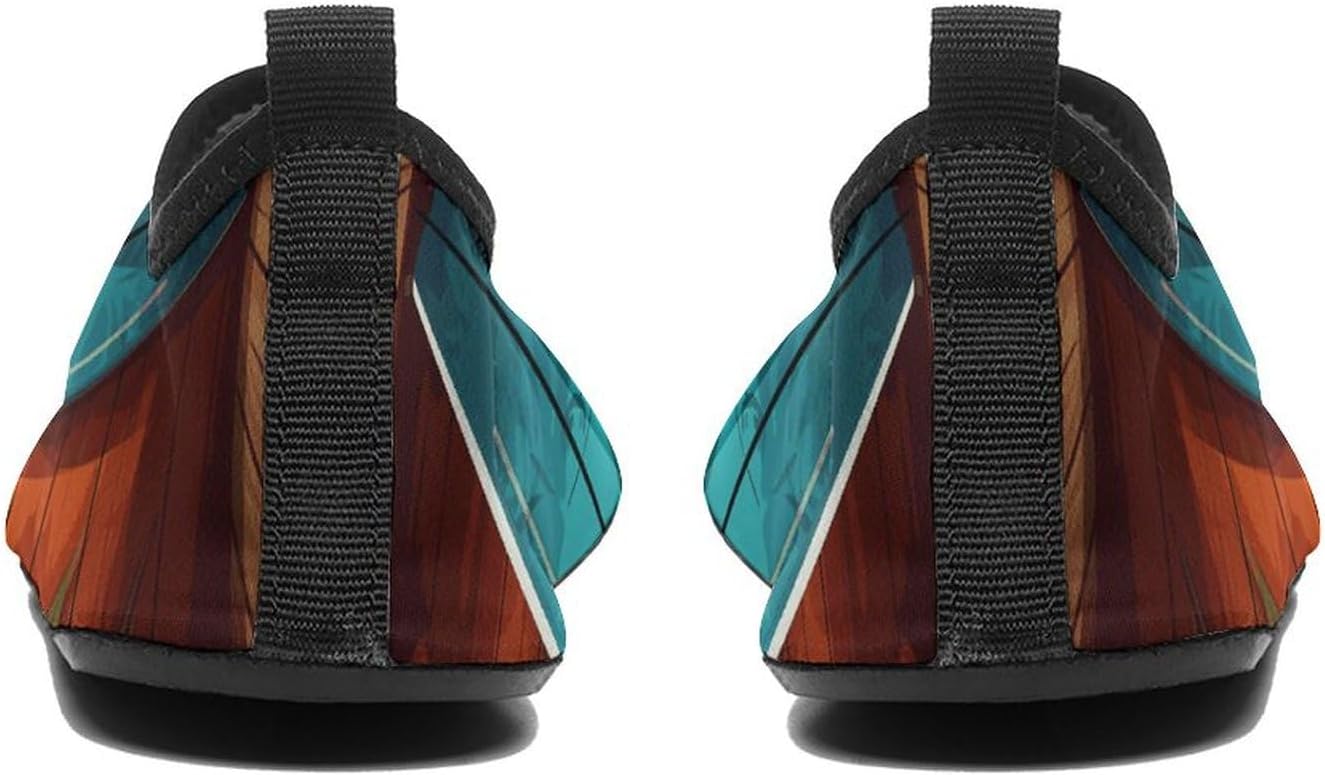 Water Shoes for Women Men Swim Beach Shoes Quick Dry Barefoot Aqua Shoes Surfboard on Wooden Sport Shoes Hiking Shoes 13/14men